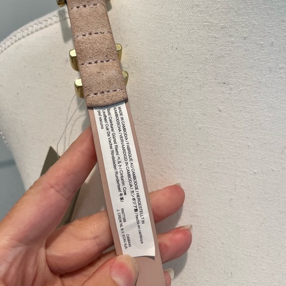 NEW J. Crew thin suede belt light pink size Small - Picture 7 of 8